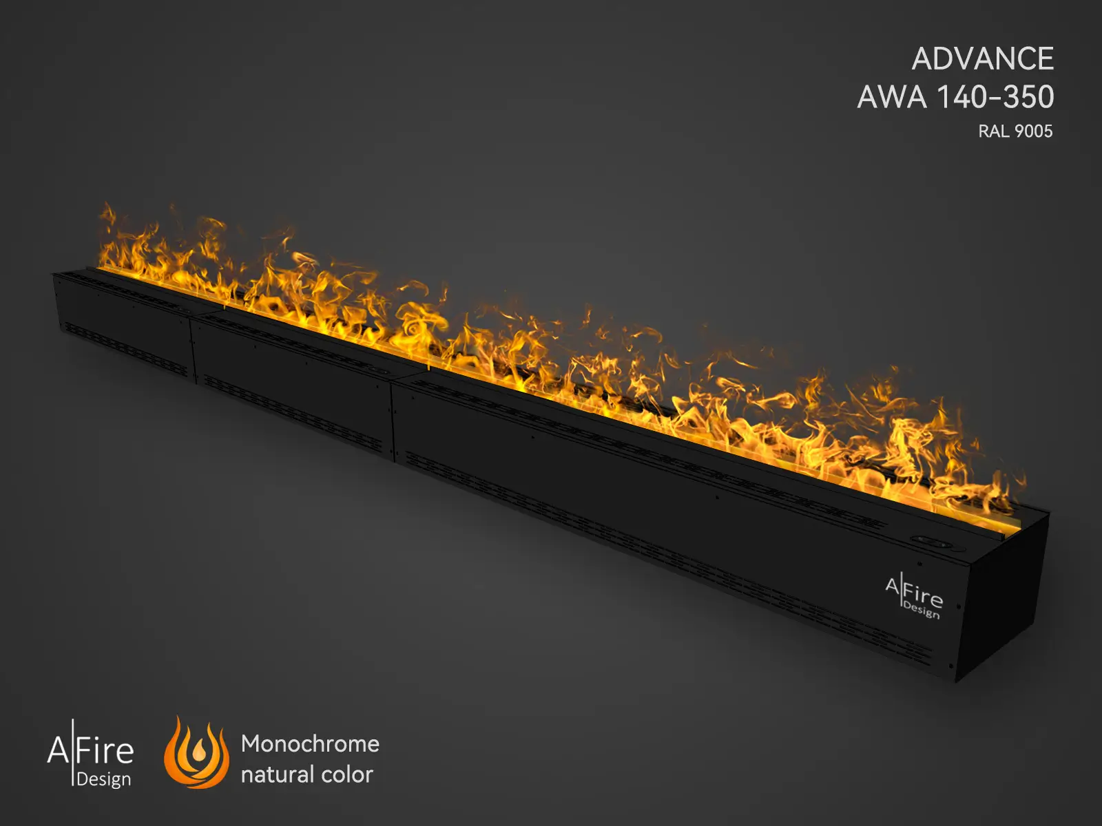 Quemador de vapor de agua ADVANCE 350 cm llamas naturales