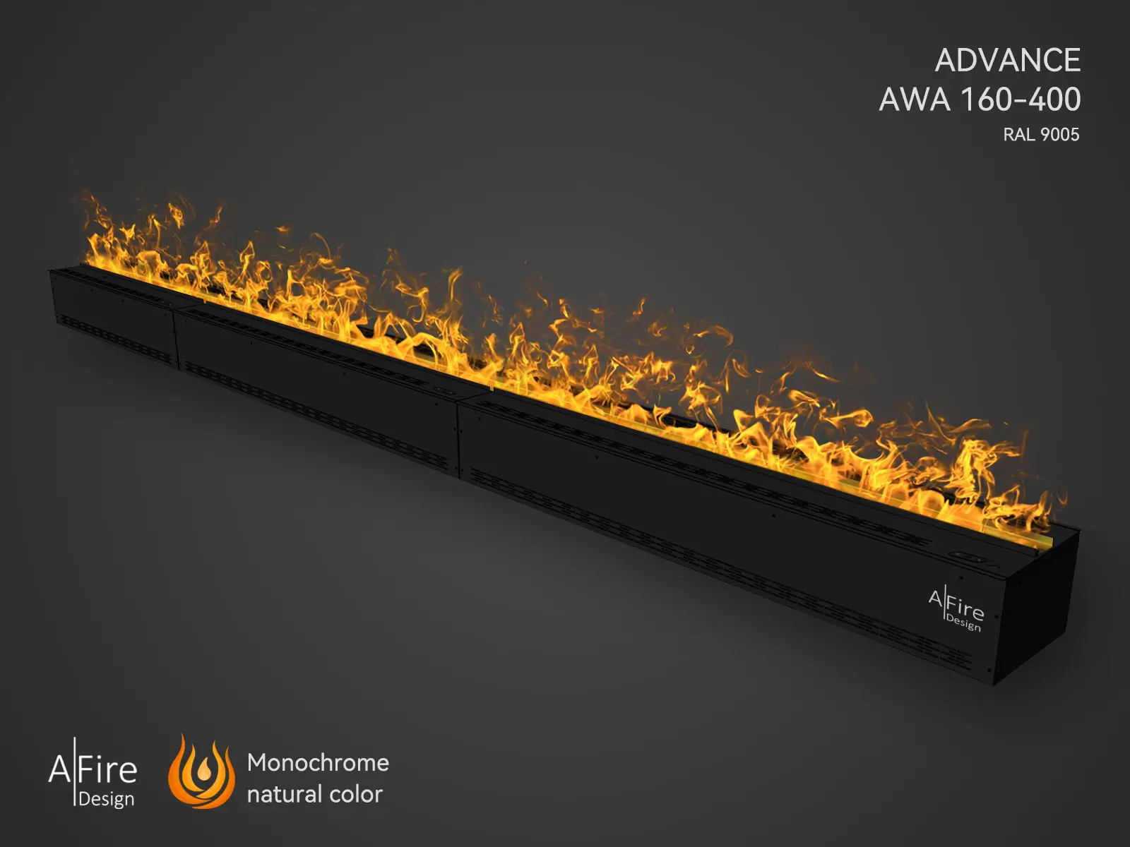 Water vapor fireplace insert ADVANCE 160 in 400 cm natural flames