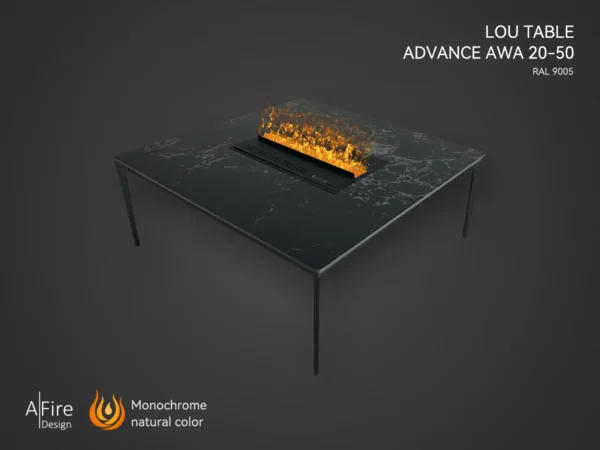 Water vapor fireplace table with ADVANCE insert -Black