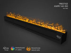 Water vapour fireplace insert Prestige 140 in 350 cm natural flames