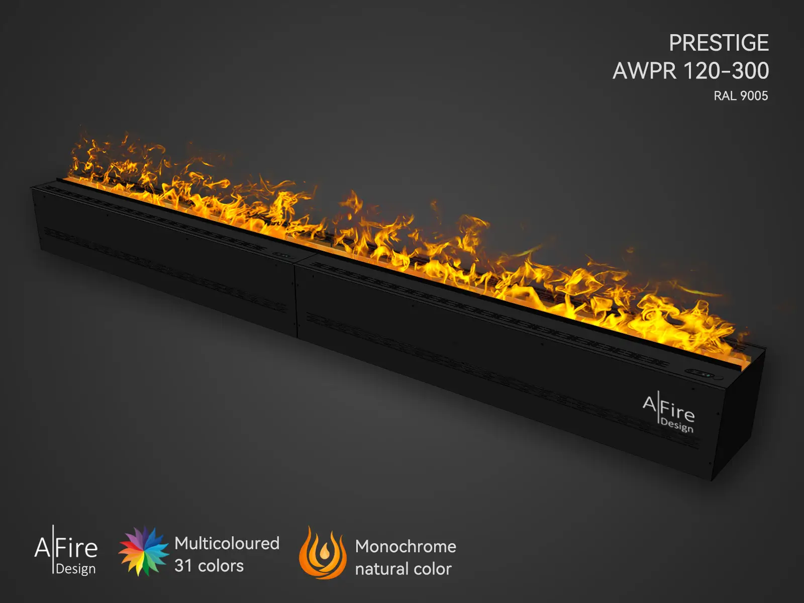 Waterdamp haard PRESTIGE 300 cm natuurlijke vlammen