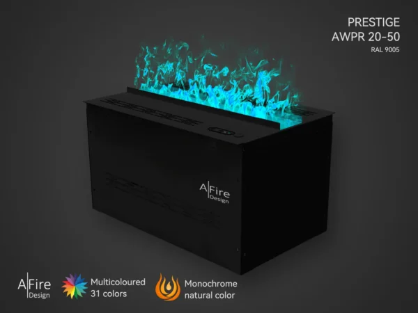 Waterdamp haardinzet PRESTIGE 50 cm turquoise vlammen