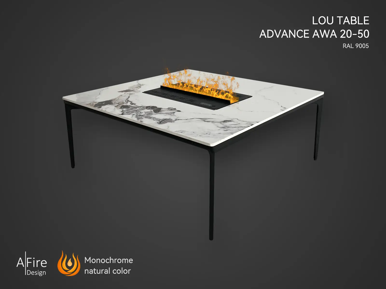 Waterdamp haardtafel LOU wit met ADVANCE inzet