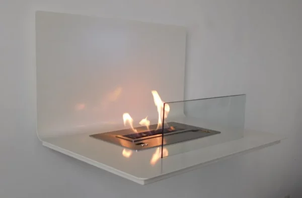 Ethanol fireplace LOFT white satin